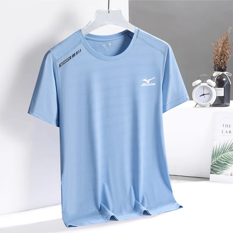 【Mizuno美津濃】夏季新款運動短袖T恤-涼感冰絲 透氣速乾 吸濕排汗