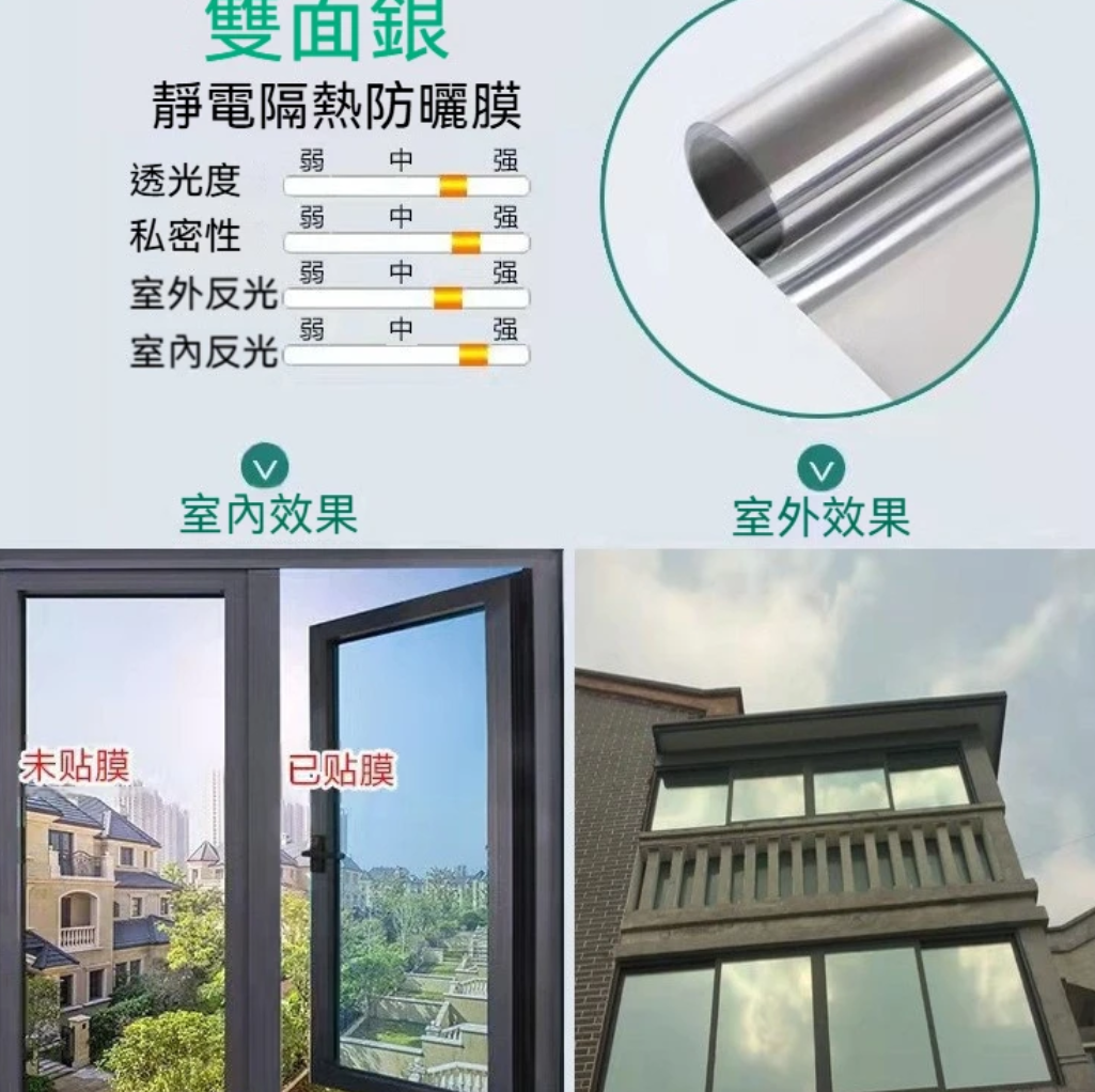 【玻璃防曬隔熱膜】烈日下也能享受清涼 !防曬隔熱膜，隱私無憂  家裡太陽曝曬，又悶又熱的，試試這個隔熱膜，安裝簡單